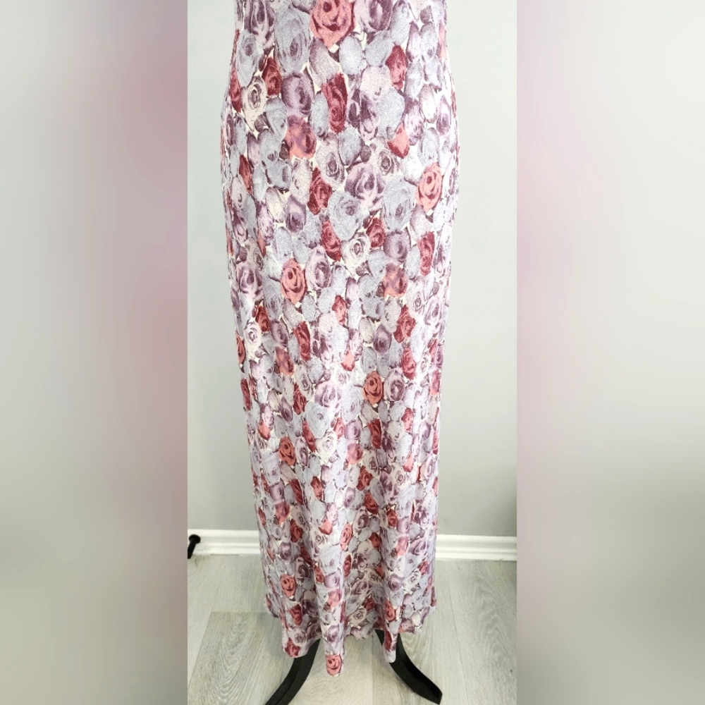 PRINCIPLES Vintage Women Long Maxi Dress Size 12 Purple Sleeveless Zip Lined - Picture 3 of 12